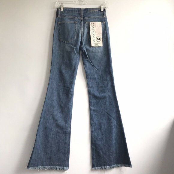 Carmar stretch denim mid rise flare jeans - Picture 1 of 9